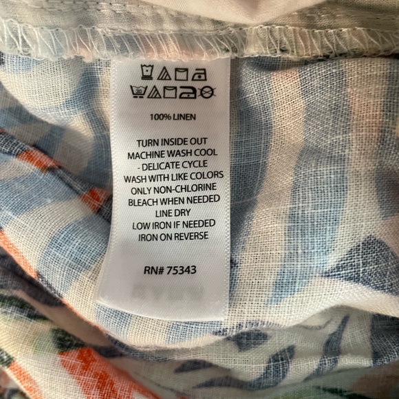 100% Linen Tropical Tahari Wide Leg Summer Pants Size L - Picture 5 of 6